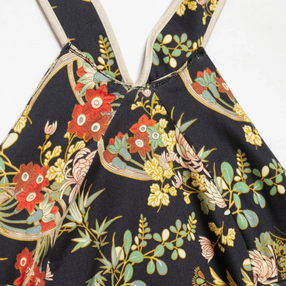 ZARA Trendy Vintage Print Halter Neck Dress